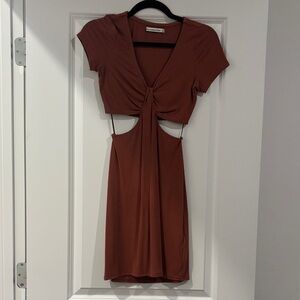 Abercrombie & Fitch Brown Mini Dress with cut outs
